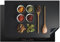 KitchenYeah© Herdabdeckplatte Einteilig Ceranfeld Abdeckplatte für Induktionsschutz Ceranfeldabdeckung Vinyl Herdabdeckplatten Schöpfkelle - Gewürze - Kräuter - Grün - Braun - Rustikal - 76x51 cm