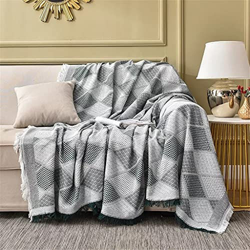 Nordische gestrickte Überwurfdecke, Multifunktions-Quasten-Anti-Staub-Couchbezug, Schlafsofa-Bezüge für Camping, Picknick-Matte, Reisedecken (B 90 x 210 cm)