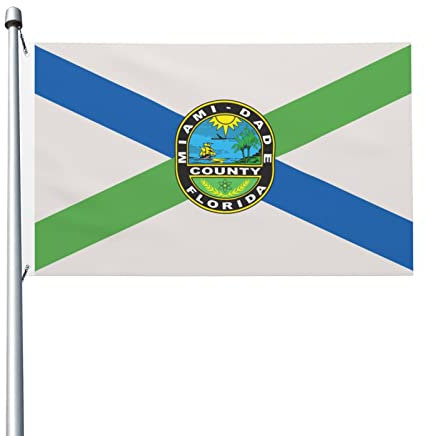 Flagge von Miami-Dade County Florida Flagge, 90 x 150 cm, doppelseitige Flaggen, langlebig, für den Außenbereich, Hof, Dekorationen, Flaggen, Zuhause, Party, Willkommensflagge