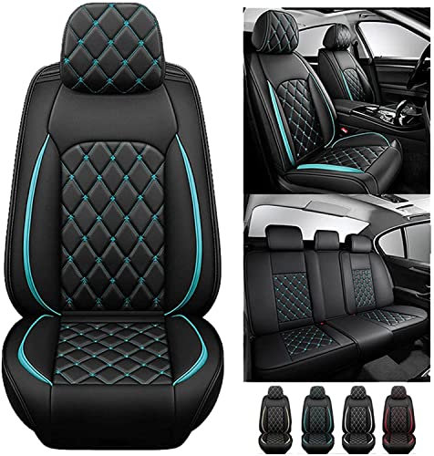 Autositzbezüge Set Für Seat Leon Mk2 Leon Mk3 Leon 1 Leon 2 Leon 3 Leon 5F Leon Schwarz Standard , Universal 5 Sitze PU-Leder Sitzbezüge Auto Allwetter Rutschfester Wasserdichter Schützender Auto Sitz
