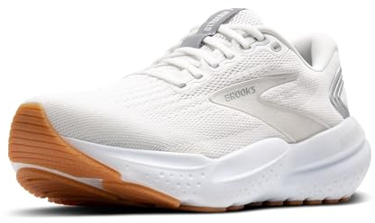 Brooks Damen Glycerin 21 Neutral Running Shoe, Weiß/Silber/Biscuit, 40.5 EU