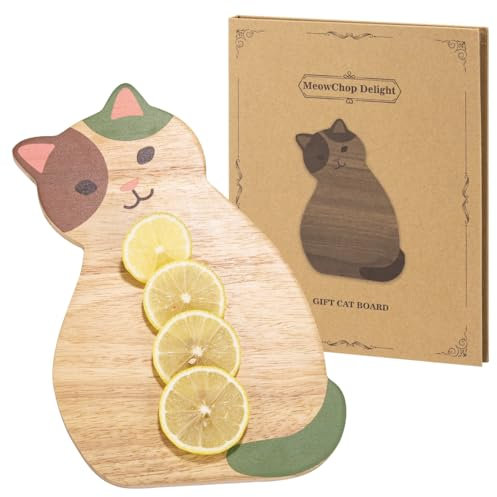 Petite planche à découper en forme de chat en bambou massif pour dortoir de bébé