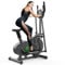 Elliptical Cross Trainer, Neezee 2 in 1 Cross Trainer Exercise Bike with Pulse Sensor, LCD Monitor and Adjustable Seat, Max Weight 120kg, Upgraded Adjustable Resistance Cross Trainer for Home Use