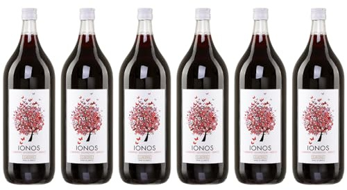 Ionos Rotwein trocken 6x 2,0l | Trockener Rotwein aus Griechenland | Cavino | 12% Vol. | +20ml Jassas Olivenöl