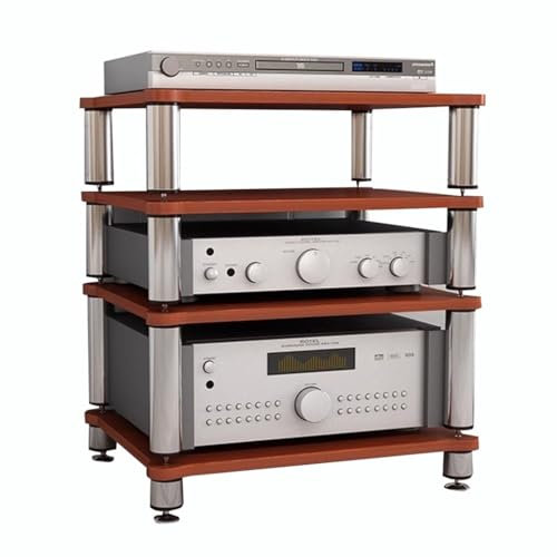 HiFi-Audioschrank 4-stufiger TV-Ständer, Multifunktionale MDF-Regale Bodenstehender Audio-Ständer, Stoßfestes, Bodenstehendes Audio-Rack (Color : Red, S : 60 * 48 * 80cm(4Tier))