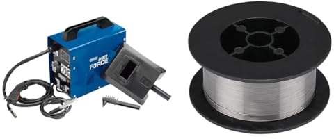 Draper 230v 100A Gasless Turbo MIG Welder with Earth Clamp, 2.5m Welding Torch, Mask & Accessories & 30644 Flux Cored MIG Welding Wire (450g), Silver, 0.8mm, One Size