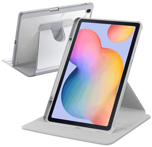 A-BEAUTY Custodia Compatibile con Samsung Galaxy Tab S6 Lite 10,4 Pollici 2024/2022/2020 con Portapenne, Auto Sveglia/Sonno, Supporto Girevole a 360°, Grigio