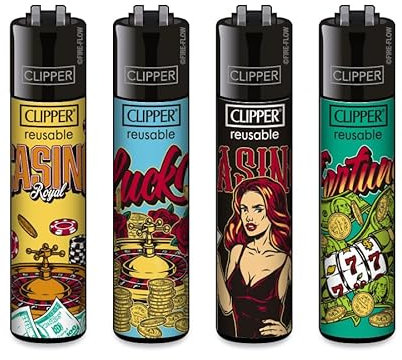 Clipper Feuerzeug 4er Set: (Retro Bets)