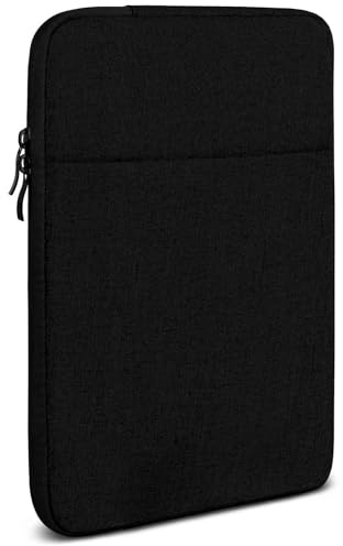 moex Tablet Hülle für Xiaomi Pad 6S Pro 12.4 Tasche mit Reißverschluss und Fach für Zubehör, Nylon Stoff Sleeve weich Gepolstert, Schutzhülle Minimalistisch Dash Case, Schwarz