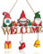ANHUIB Weihnachtsdeko Holzschild,Willkommensschild,Welcome Schild Holz,Weihnachten Tür Hängende Dekorationen,Holz-Aufhänger für Weihnachten Türschild aus Holz für Tür Fenster oder Wand Christmas Sign