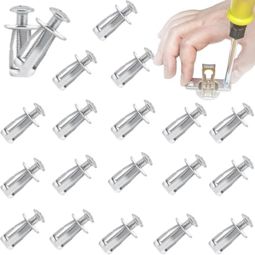 20 Pezzi Dado a Petalo Kit,Vite Dado di Fissaggio Jack Dadi,Vite ad Espansione Dado Petalo,per Parete Cava,Cartongesso,Lamiera di Ferro,Parete Sottile e Morbida,Metallo(M6*25)