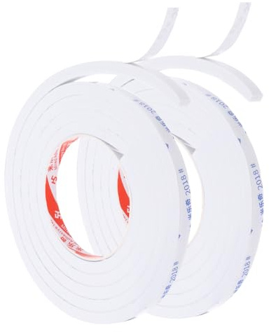 PATIKIL 2m Dichtungsband Selbstklebend, 10mm(B) x 10mm(D) Dichtband für Fenster Türen, Schaumstoff Klebeband 2 Rollen, Weiß