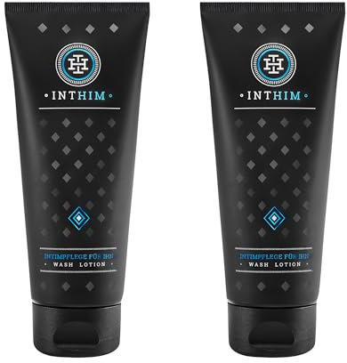 IntHim Antibakterielle Intim Waschlotion Herren - pH-Hautneutrale Intimpflege Männer bei Juckreiz, trockener Haut & Ideal nach dem Sport (2 x 200ml)