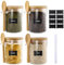 Bocal en Verre avec Couvercle Hermétique et Cuillère, 500ML Lot de 4 Pot en Verre, Bocaux Rangement Cuisine pour Épices Thé Noix Graines Pâtes Farine Grains de Café