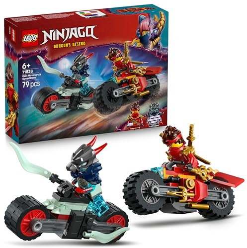LEGO Ninjago Kai Et La Course De Motos - Jouet avec 2 Motos Ninjas Et Roues Mobiles - 2 Minifigurines avec Accessoires De Combat - Cadeau pour Garçon Dès 6 Ans & Fans du Soulèvement des Dragons 71838