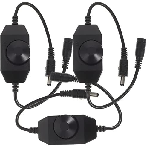 jojofuny 3stücke Regler Für Led-leuchten Einfarbiger Led-regler -helligkeitsregler Mit Dc-buchsen-ein Und Ausgang Zum Einstellen Der Helligkeit Ausschalten Von -leuchten Kein Löten Od