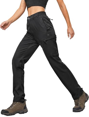 Haimont Damen Wanderhose Leichte Schnelltrocknend Cargohose | 6 Reißverschlusstaschen, Stretch Ripstop Nylon, Wasserabweisend, Atmungsaktiv, UPF 50+ Ideal für Wandern Trekking Reisen