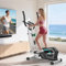 Crosstrainer für Zuhause,Crosstrainer mit 16 Widerstandsstufen,LCD-Monitor,Flaschenhalter,Ultraleiser Magnetischer Crosstrainer mit Rutschfestem Pedal,Transporträder bis 130kg