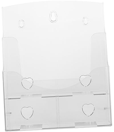 Tofficu Acrylic A4 Dual-Layer Brochures Holder Wall Mounted Document Organizer Folder Display Rack for Office and Retail