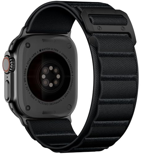 Bandletic Correa de Nailon Compatible con Apple Watch Ultra 2/Ultra 3 | Suave Deporte Banda Con Gancho G para Apple Watch Ultra 49mm, Series 11/10 46mm, 9/8/7 45mm, SE 6/5/4 44mm, 3/2/1 42mm