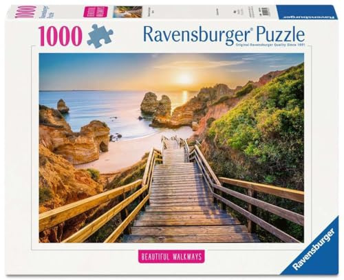 Ravensburger Puzzle Holztreppe zum Praio do Camillo - 1000 Teile Puzzle | 1000 Teile Landschaftspuzzle, Erwachsenenpuzzle, Geschenk für Frauen und Männer