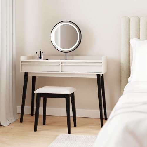 GFW Phoebe Dressing Table with LED Mirror & Stool