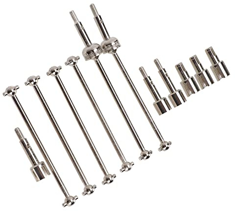 HWGING Kit d'arbre D'entraînement RC CVD, Pièce de Mise à Niveau en Métal avec Tasse de Joint, Os de Chien pour Voiture 144001 RC