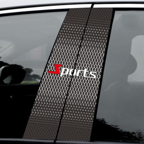 Woniyal 2 Stück B-Säule Aufkleber für Renault Clio III/3-türer (Bj.2006-2012), Dekofolie B-Säulen Abdeckung Fahrzeug Zubehör Fensterpfosten Schutz Aufkleber Design,A