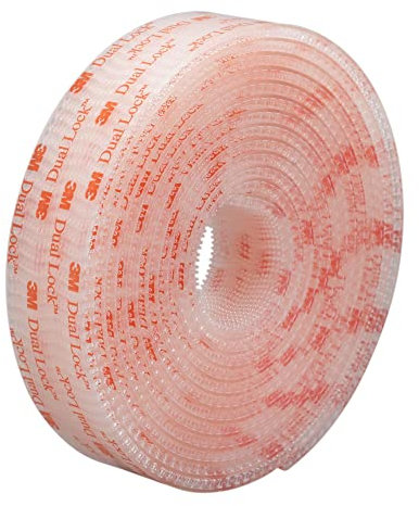 3M Dual Lock Reclosable Fasteners Heavy Duty Industrial Use Clear SJ3560 1/2 x 50 yd Roll Indoor/Outdoor Use Great for Metal, Glass, Acrylic, PC, ABS