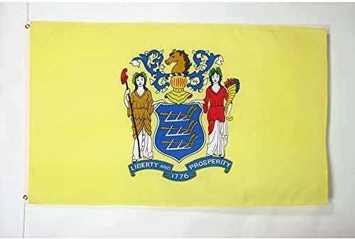 AZ FLAG - Flagge New Jersey - 150x90 cm - Bundesstaat New Jersey Fahne 100% Polyester mit Messing-Ösen - 110g