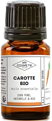 MY COSMETIK - Ätherisches Karottenöl - Aus biologischem Anbau - HEBBD/HECT chemotypisiert - 100% rein und natürlich - ECOCERT-zertifiziert - 10 ml