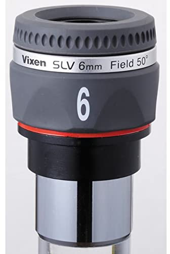 Vixen Okular SLV 6mm 1,25 Astronomisches Teleskopokular, Schwarz, Lanthan-Glas, Manueller Fokus, Anfänger, Astronomie-Enthusiasten