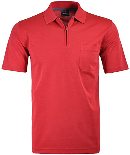 RAGMAN Herren Softknit-Poloshirt mit Zip Erdbeere-665, M