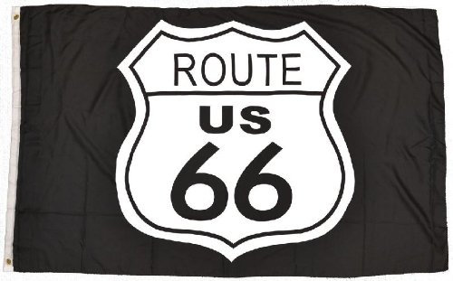 Western Express Flagge Fahne Sturmflagge Route 66 Logo 150 x 90 cm mit Messingösen