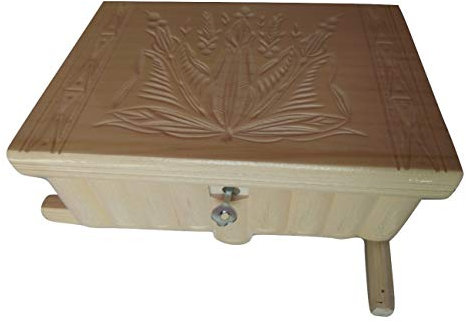Neu groß Holz Puzzle Kasten geheimen Rätsel Zauber Schatz Magie Box, Schmuckschatulle handgeschnitzten Holz Aufbewahrungs Kasten (Natur lackiert Holz)