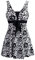 Wantdo Femme Maillots de Bain Une Pièce Robe pour Natation Sportif Impression Élasticité Imprimé Fleur Col en V Taille Plus Cache-Ventre Bretelles Larges Rembourré,Noir,EU52/ UK 24