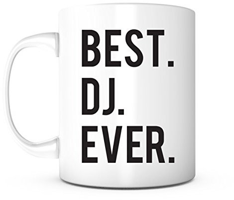 Best DJ Ever-11oz Coffee Mug with Lid, Gift for Appreciation Christmas Birthday, Radio Tech Music Producer Mixer DJ Coffee Mug, DJ for Wedding Bar Mitzvah, Disc Jockey Sound Tech Audio Engineer Mug