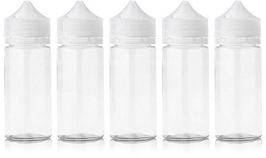 DIY-24H Weiße Liquidflasche PET Liquid Base Flasche Bottle Leerflasche Fläschchen E-Zigaretten, 15/30/50/60/100/120ml, Menge: 5 Stück oder 10 Stück white (100ml, 5x)
