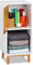 Relaxdays Standregal weiß, Beistellschrank aus MDF und Bambus, Wohnzimmerregal, skandinavisch, HBT 71x32x30 cm, White