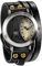 Avaner Armbanduhr Damen Herren Analog Quarzwerk mit Leder Armband Strass Eiffelturm Retro Multilayer Wickelarmband Quarzuhr als tolles Geschenk AN019-02 (Schwarz)