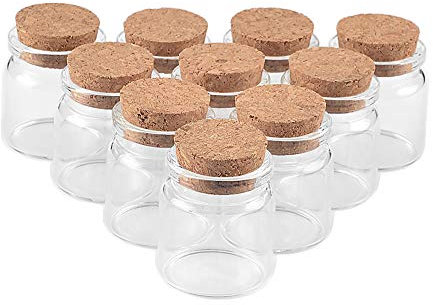 12pcs 20ml Mini Transparent Botellas de Cristal Tapon Corcho Botellas de Regalo Frascos de Vidrio para Decoración de Bodas, Suministros para Fiestas