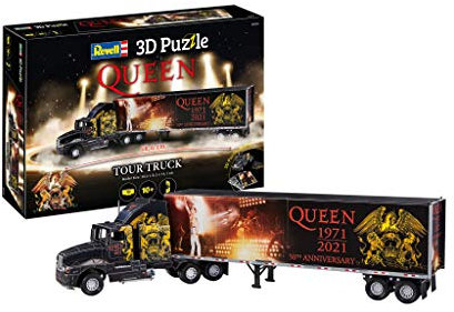 Revell 3D Puzzle 00230 I QUEEN Tour Truck 50th Anniversary I 128 Teile I 2 Stunden Bauspaß für Kinder und Erwachsene I ab 10 Jahren I Geschenkidee für alle Rock n Roll Fans I Selber zusammenbauen