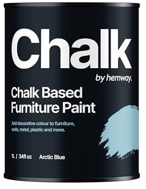 Hemway - Chalk Based Furniture Paint - Arctic Blue 1 L | Chalky Matt Shabby Chic Finish for Interior & Exterior Home Decor | Quick Dry & All-in-one