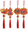PRETYZOOM Chinesische Neujahrsdekoration 2021 Chinesische Knoten Quaste Fu Viel Glück Wandbehang Anhänger für Chinesisches Frühlingsfest Neujahr Home Restaurant Büro Deko 4 Stück (Rot)