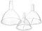 SET 3 EMBUDOS DE PLASTICO TRANSPARENTE