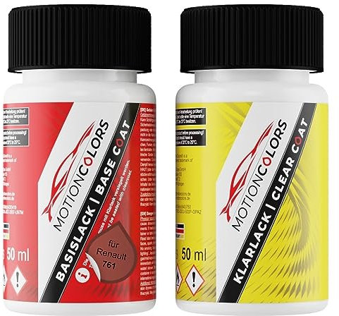 MOTIONCOLORS Grenade Metallic 761 für Renault Autolack Lackstift +1K 2x50ml
