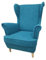 MartHome Einzelsofa Loungesessel Wohnzimmersessel, Stoffsessel - Relax Sessel TV Ohrensessel, Bequemer Loungesessel Wohnzimmer - Skandinavischer Sessel (Blau A19)