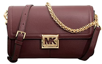 Michael Kors Sonia Leder Medium Gold Kette Umhängetasche Crossbody Merlot, Merlot, NS, Umhängetasche