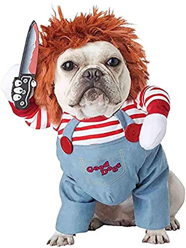 LATRAT Hundekostüm Weihnachtsfeier Hundebekleidung, Hundekleidung Lustig Gruselig Gorror Katzen Pet Kostüm für Dackel Hunter Französische Bulldogge Cosplay Events Kostüm