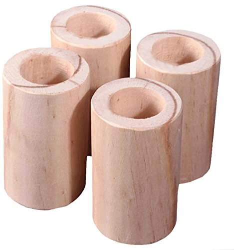 Lot de 4 Rehausseurs de Meubles, Rehausseurs Pieds de Lit, Augmente la hauteur des meubles de 5 cm, Pour Berceau Fauteuil Armoire Table de Bureau(Coloris bois)(Size:Inner diameter 4.5cm)